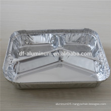 multi-compartmental aluminum foil container for food